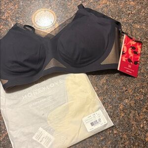 Honeylove Liftwear CrossOver Bra Runway NWT Med Black